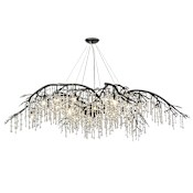 Golden Lighting Autumn Twilight 24 Light 80" Wide Crystal Chandelier Black Iron